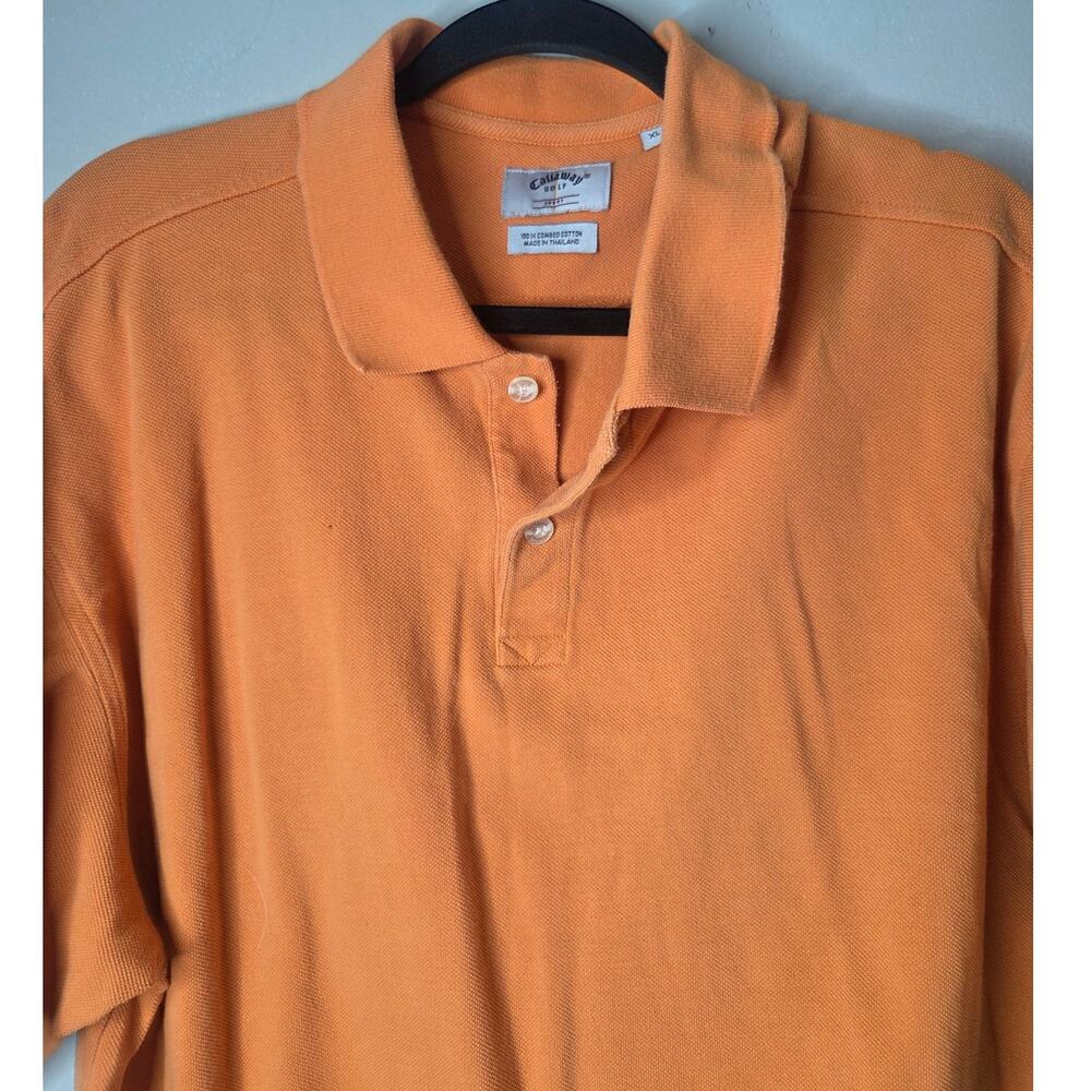 Callaway Golf Sport Mens Size XL Orange Combed Cotton Short Sleeve Polo